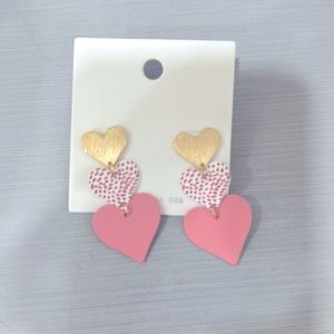 3 tiered heart earrings